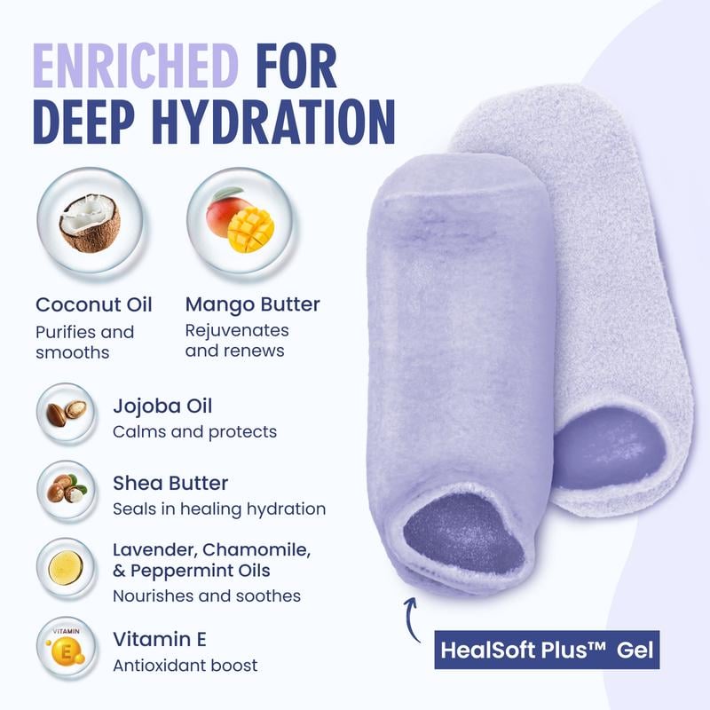 🏆35K+ SOLD! Buy 1 get 1 free!🥳Maxiora Moisturizing Gel Socks