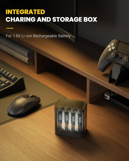 🏆Flash Sale⚡50K+ SOLD! Almost Gone-💥🎁🔋Charging Compartment - Rechargeable Aa/Aaa Lithium Battery
