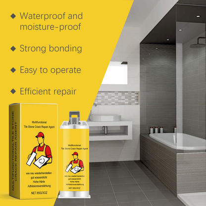 🔥Quick-Drying Tile Repair Glue - Complete Tool Kit for DIY – Fix Cracks Permanently in Minutes!✨