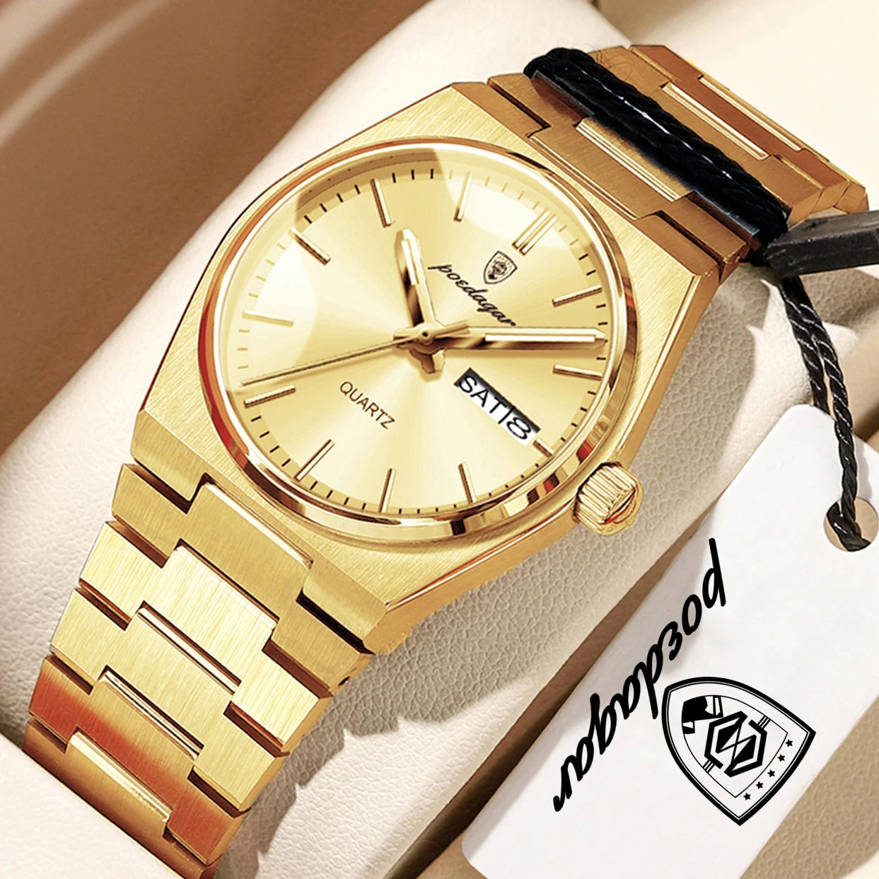 POEDAGAR Elegant Quartz Women’s Watches Waterproof Luminous Date Week Ladies Watch Stainless Steel Fashion Woman Wristwatch Gift