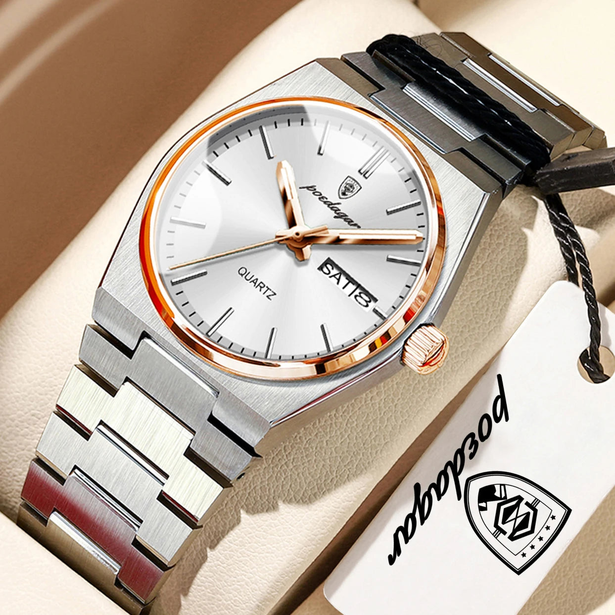POEDAGAR Elegant Quartz Women’s Watches Waterproof Luminous Date Week Ladies Watch Stainless Steel Fashion Woman Wristwatch Gift