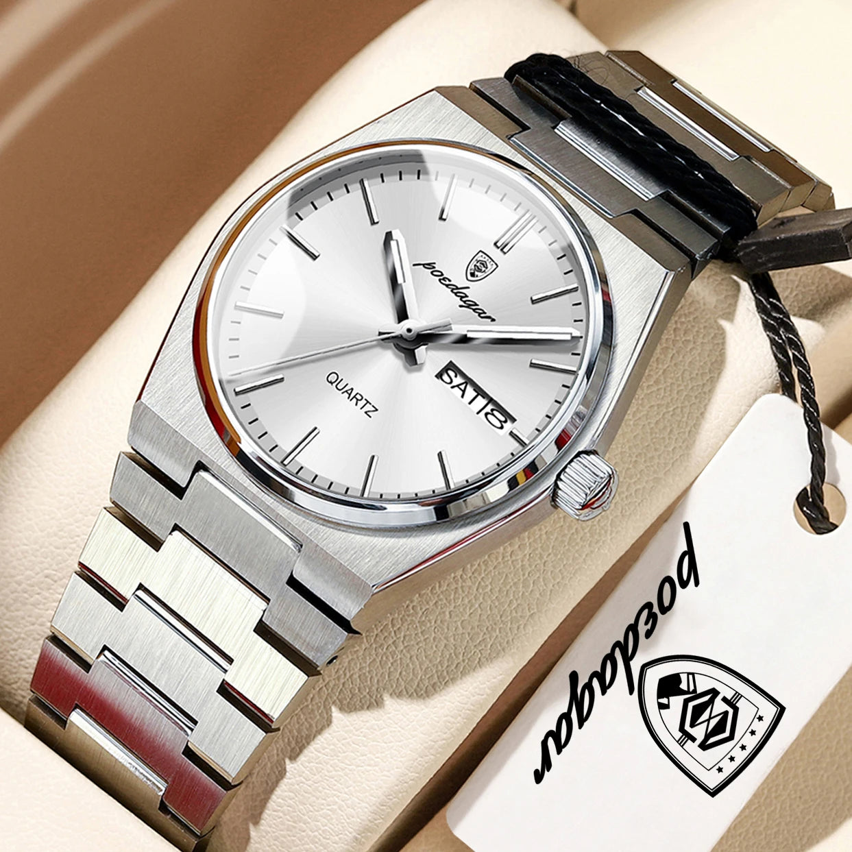POEDAGAR Elegant Quartz Women’s Watches Waterproof Luminous Date Week Ladies Watch Stainless Steel Fashion Woman Wristwatch Gift
