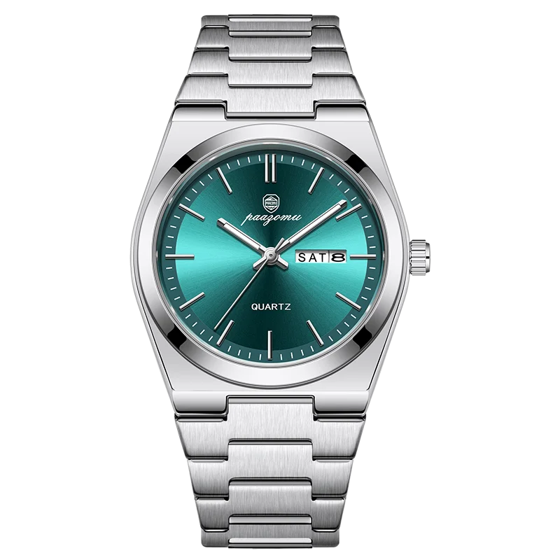 PAAZOMU Luxury Quartz Man Wristwatch Sport Men Watches Waterproof Luminous Date Week Stainless Steel Men's Watch Male Reloj+box