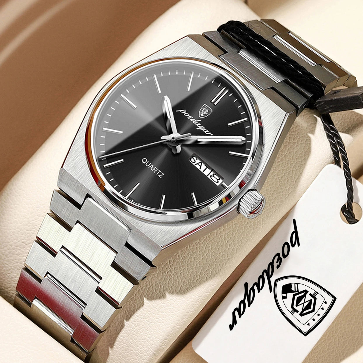 POEDAGAR Elegant Quartz Women’s Watches Waterproof Luminous Date Week Ladies Watch Stainless Steel Fashion Woman Wristwatch Gift