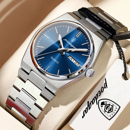 POEDAGAR Elegant Quartz Women’s Watches Waterproof Luminous Date Week Ladies Watch Stainless Steel Fashion Woman Wristwatch Gift