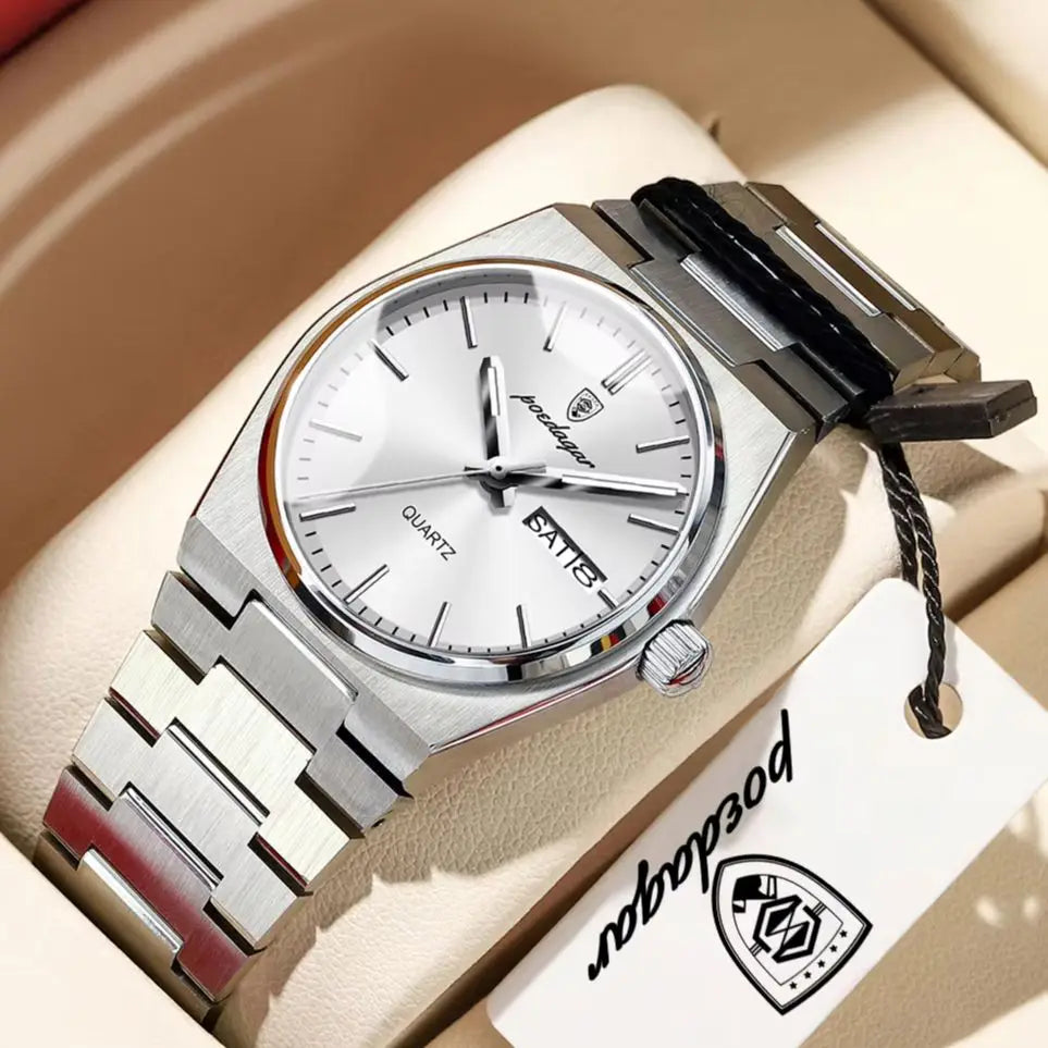 POEDAGAR Elegant Quartz Women’s Watches Waterproof Luminous Date Week Ladies Watch Stainless Steel Fashion Woman Wristwatch Gift