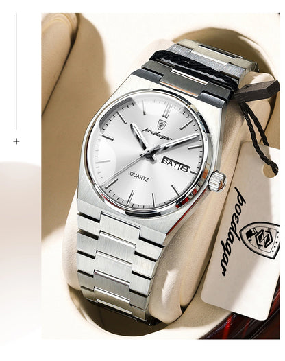 POEDAGAR Elegant Quartz Women’s Watches Waterproof Luminous Date Week Ladies Watch Stainless Steel Fashion Woman Wristwatch Gift