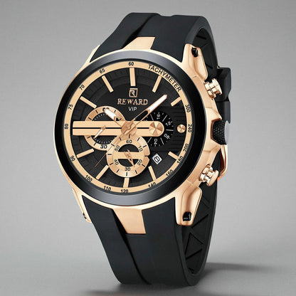 Reward Voyager VIP Luxury Chronograph Watch – Black & Rose Gold| feel luxury| smartest idea for Gift| with premium Box