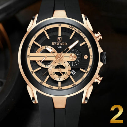 Reward Voyager VIP Luxury Chronograph Watch – Black & Rose Gold| feel luxury| smartest idea for Gift| with premium Box