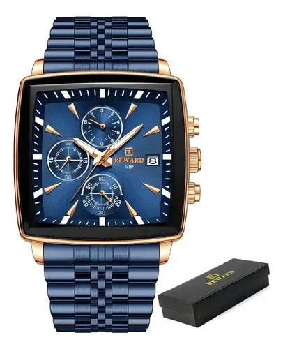 Reward VIP  Luxury Chronograph  Watch| Stainless steel Square Quartz Wristwatch| Best for Gift