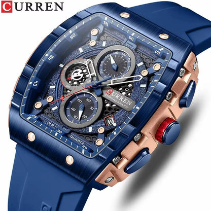 Curren Royal Blue Luxury Chronograph Watch – Executive Sports Timepiece | Premium Gift for Men
