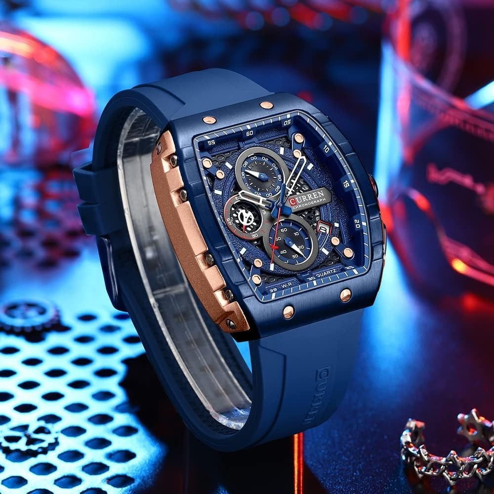 Curren Royal Blue Luxury Chronograph Watch – Executive Sports Timepiece | Premium Gift for Men
