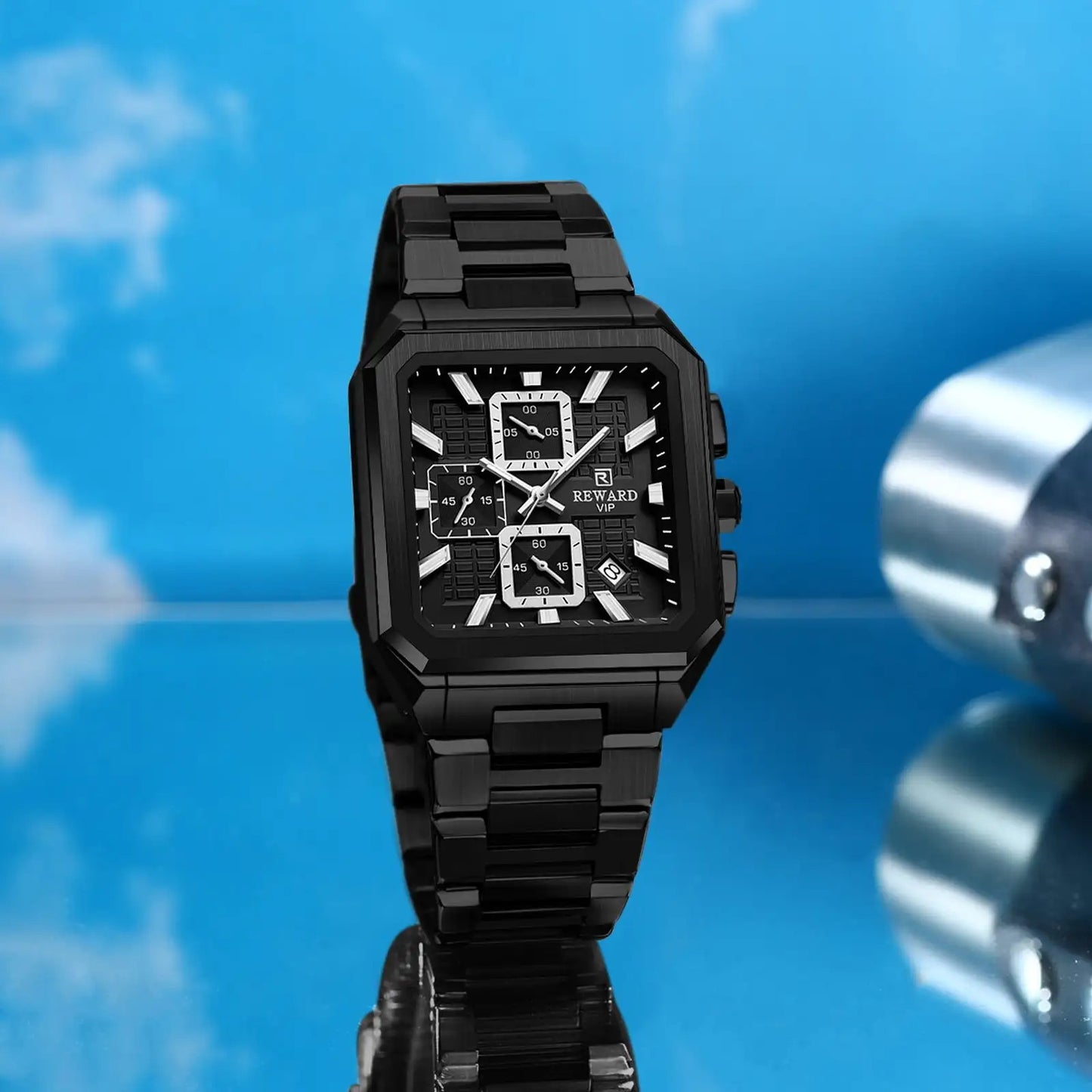 Reward VIP Phantom Black Chronograph Watch – Executive Luxury Edition| Best for Gift idea